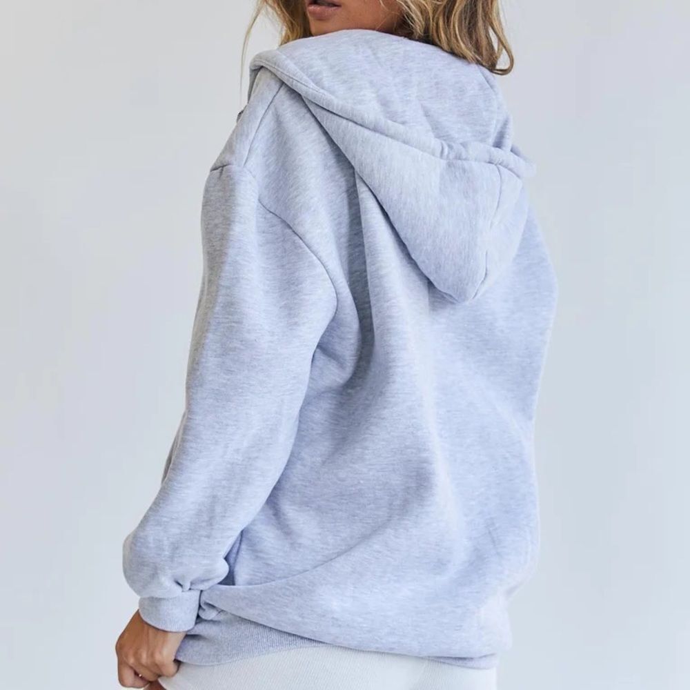 Princess Polly Gray Zip Up Hoodie - Picture 4 of 6